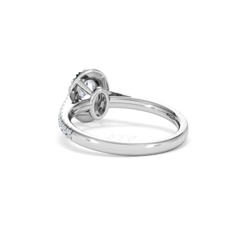 Georgina GIA Oval Diamond Halo Engagement Ring 18KW Gold 1.30ct G/Vs2