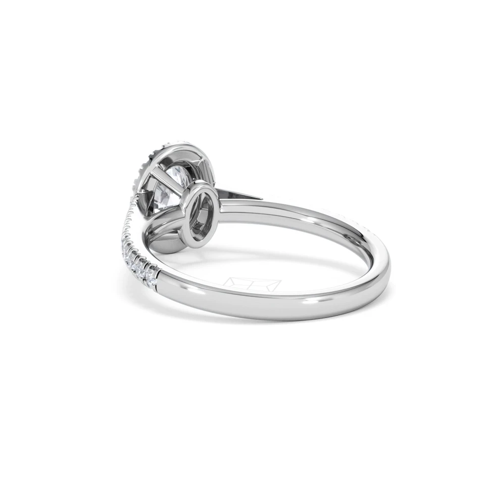 Georgina GIA Oval Diamond Halo Engagement Ring Platinum 1.30ct G/Vs2