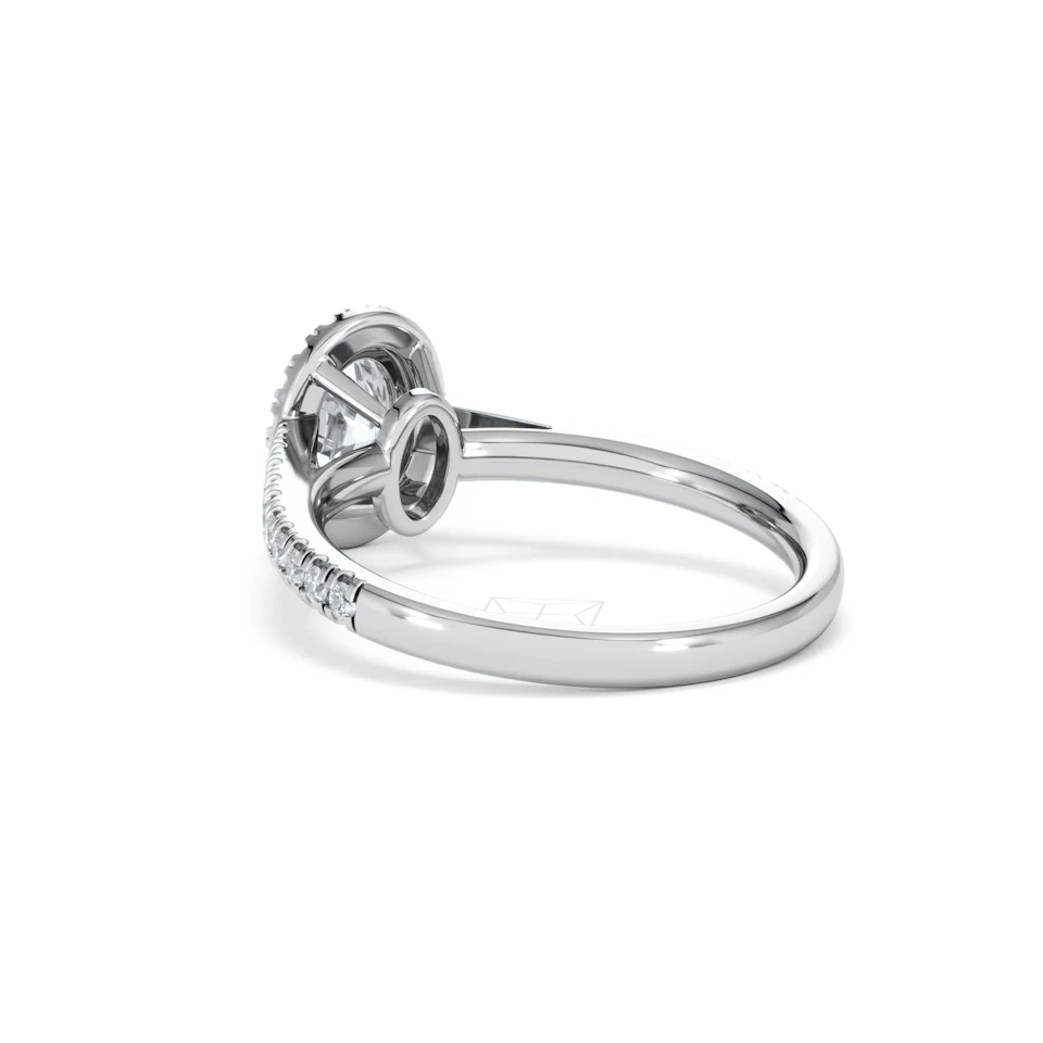 Georgina GIA Oval Diamond Halo Engagement Ring Platinum 1.30ct G/Vs2