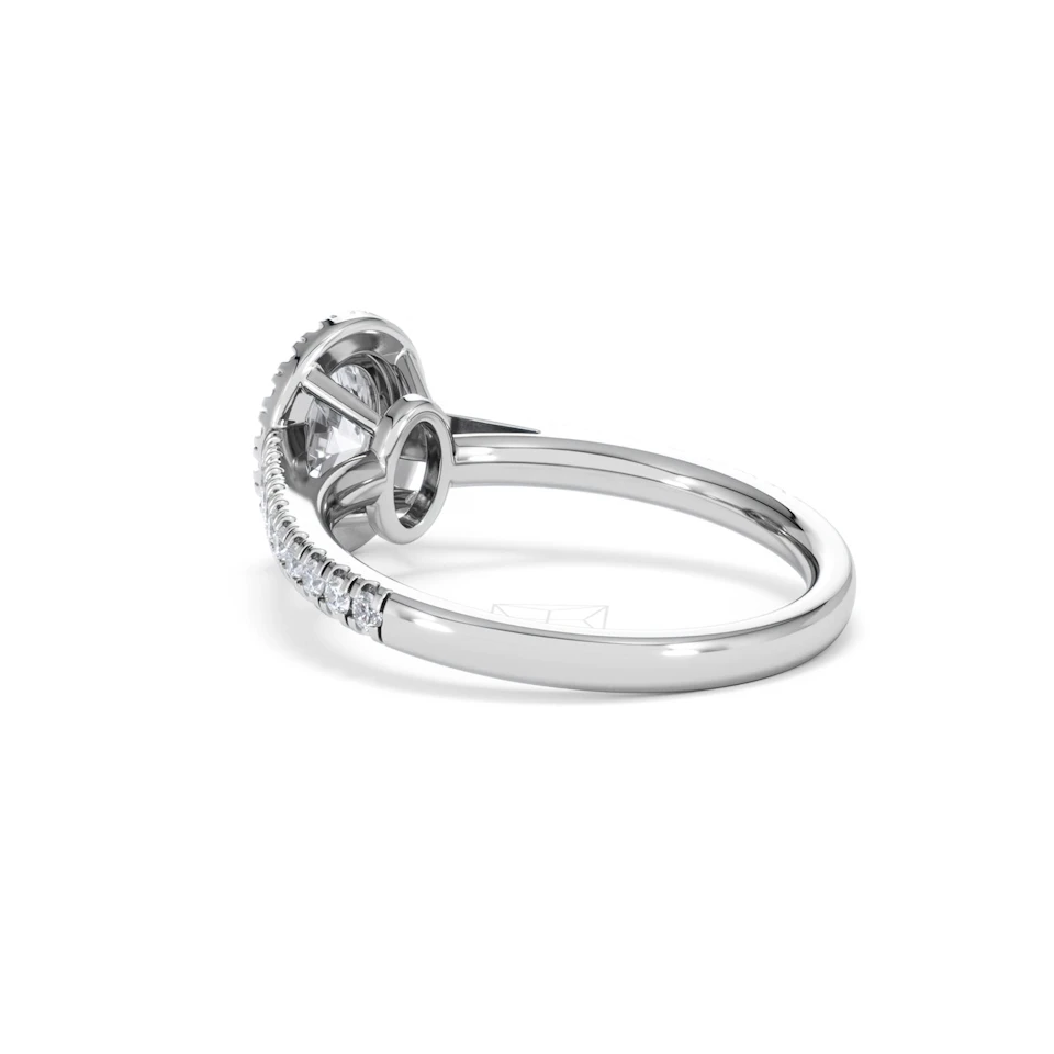 Georgina GIA Oval Diamond Halo Engagement Ring 18KW Gold 1.30ct G/Vs2