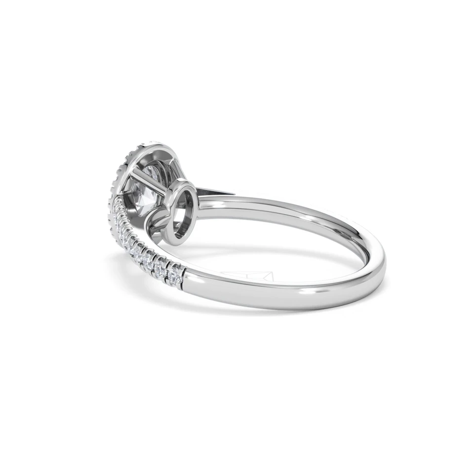 Georgina GIA Oval Diamond Halo Engagement Ring Platinum 1.30ct G/Vs2