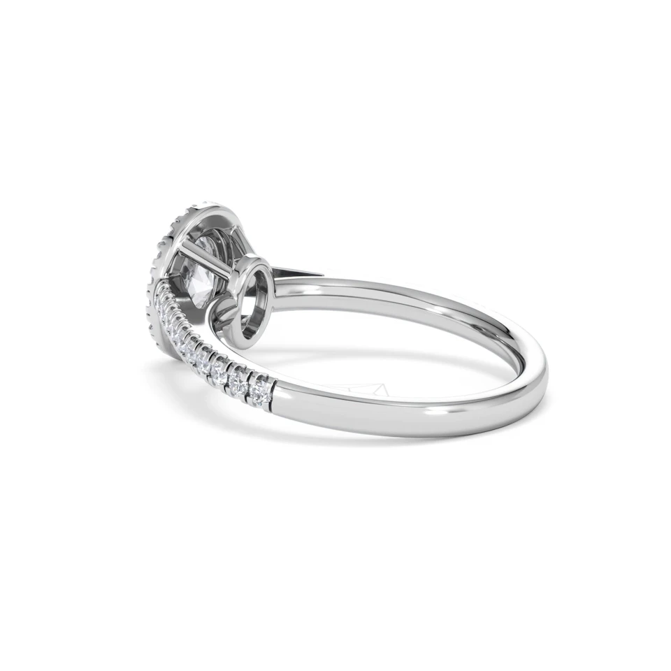 Georgina GIA Oval Diamond Halo Engagement Ring Platinum 1.30ct G/Vs2