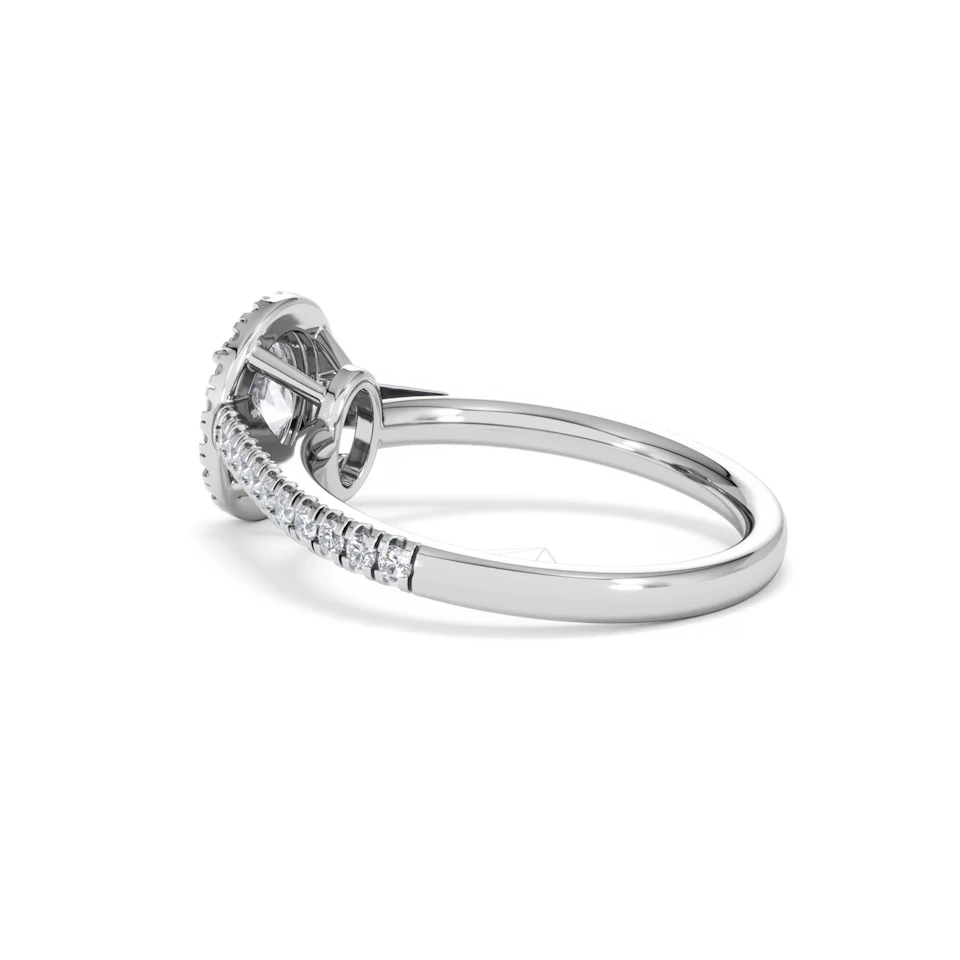 Georgina GIA Oval Diamond Halo Engagement Ring 18KW Gold 1.30ct G/Vs2