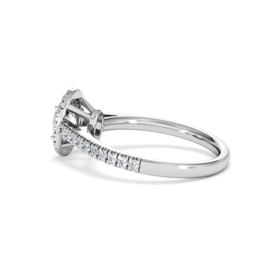 Georgina GIA Oval Diamond Halo Engagement Ring Platinum 1.30ct G/Vs2