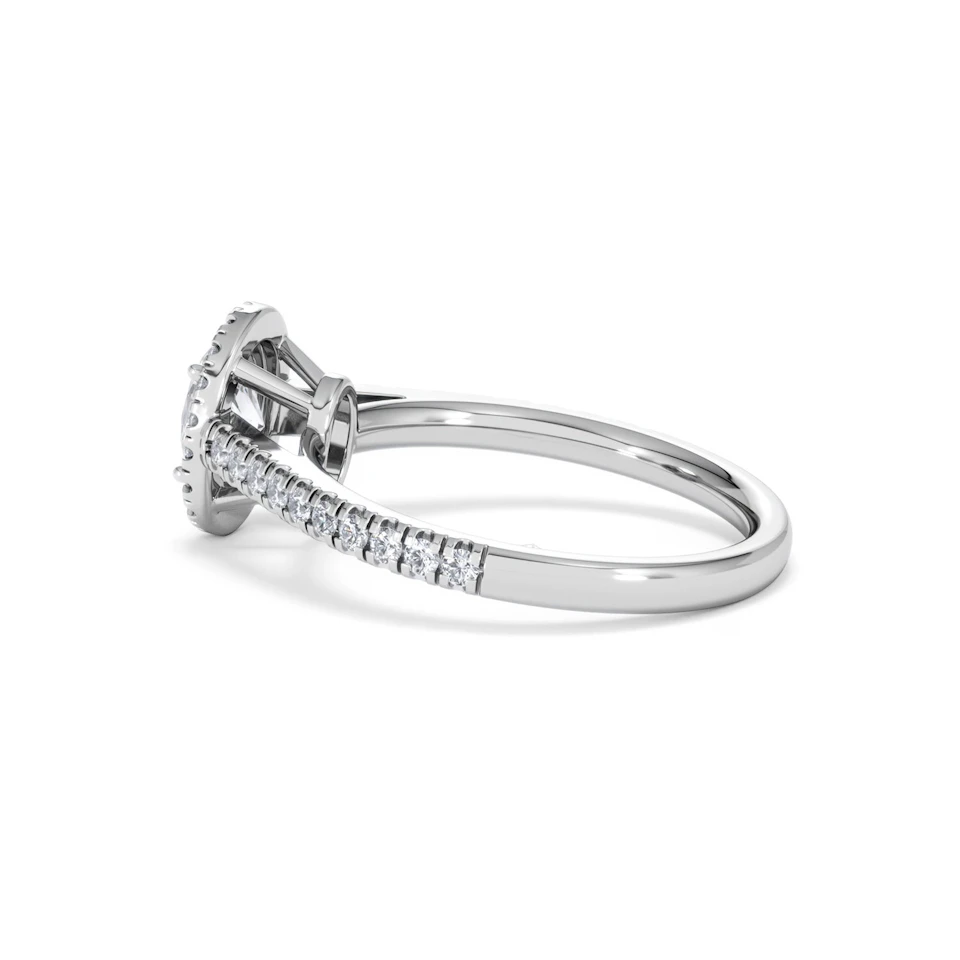 Georgina GIA Oval Diamond Halo Engagement Ring 18KW Gold 1.30ct G/Vs2
