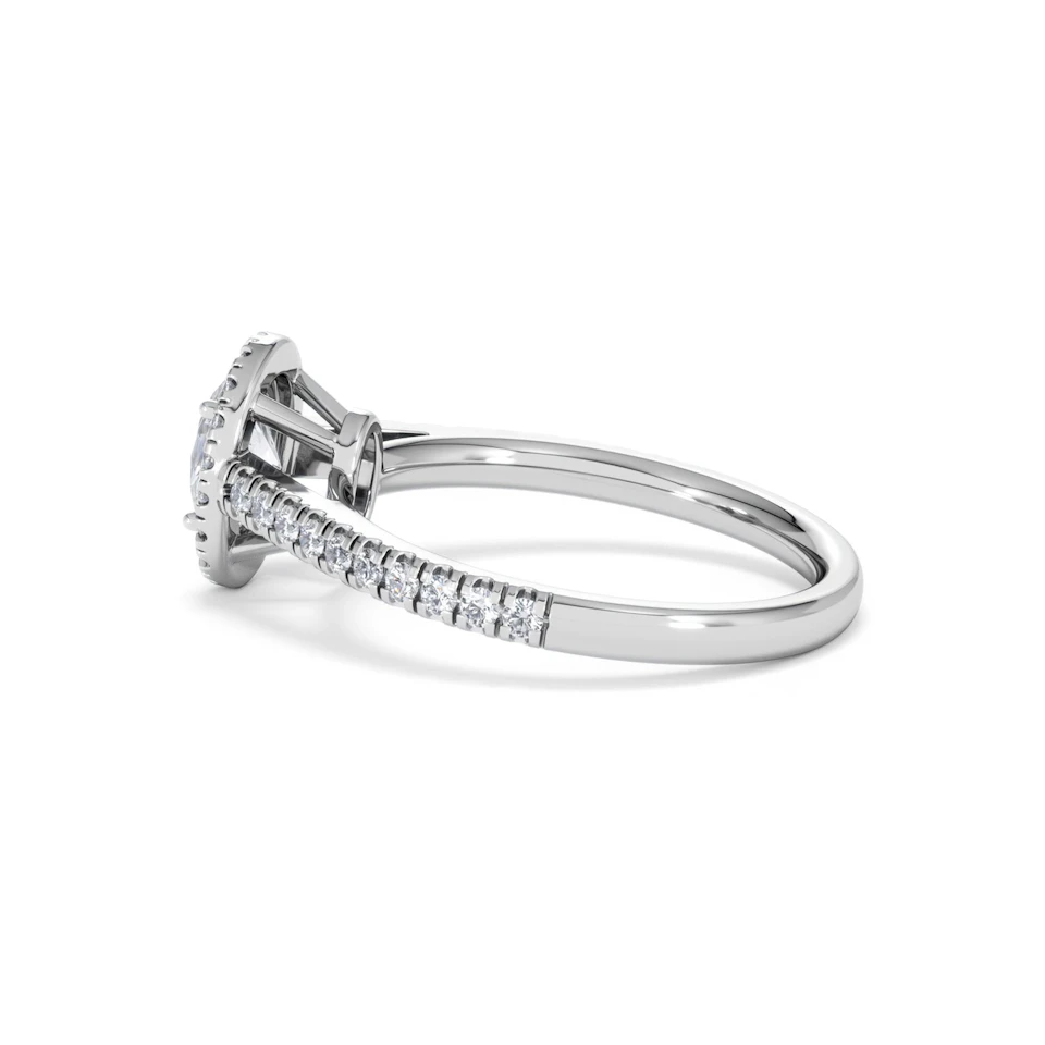 Georgina GIA Oval Diamond Halo Engagement Ring 18KW Gold 1.30ct G/Vs2