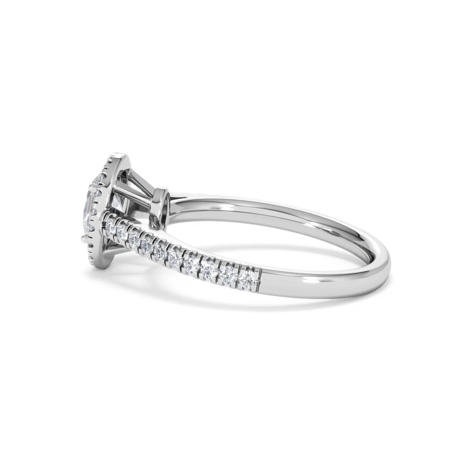 Georgina GIA Oval Diamond Halo Engagement Ring Platinum 1.30ct G/Vs2