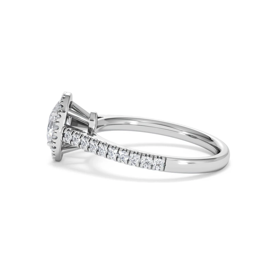 Georgina GIA Oval Diamond Halo Engagement Ring 18KW Gold 1.30ct G/Vs2