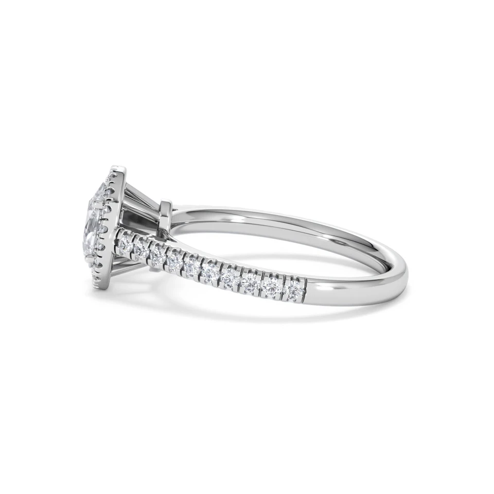 Georgina GIA Oval Diamond Halo Engagement Ring Platinum 1.30ct G/Vs2