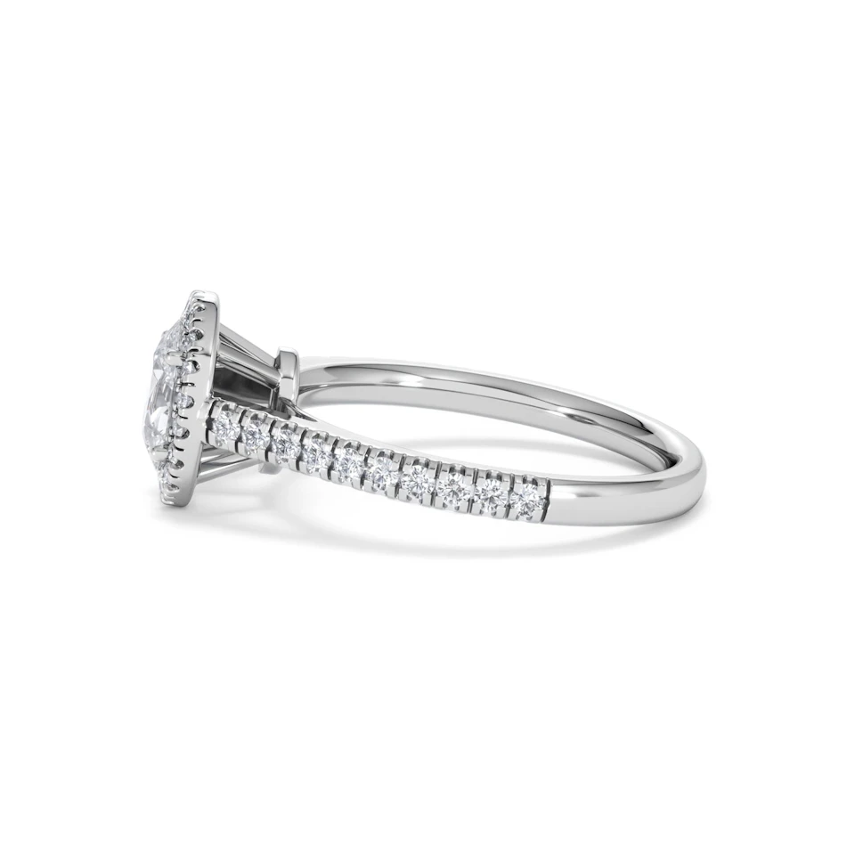 Georgina GIA Oval Diamond Halo Engagement Ring 18KW Gold 1.30ct G/Vs2