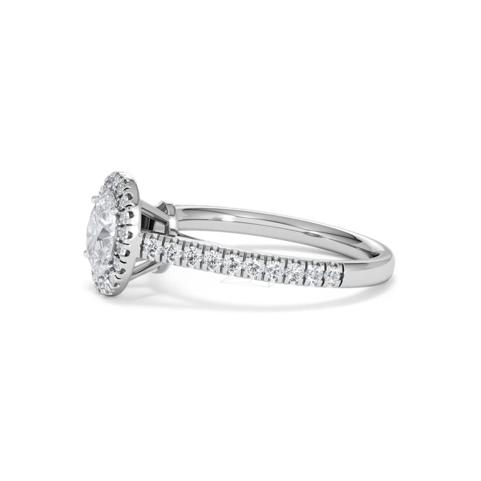 Georgina GIA Oval Diamond Halo Engagement Ring Platinum 1.30ct G/Vs2
