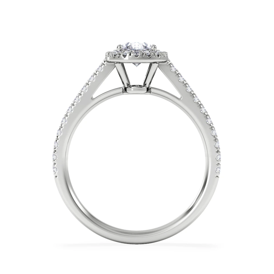 Georgina GIA Oval Diamond Halo Engagement Ring Platinum 1.30ct G/Vs2