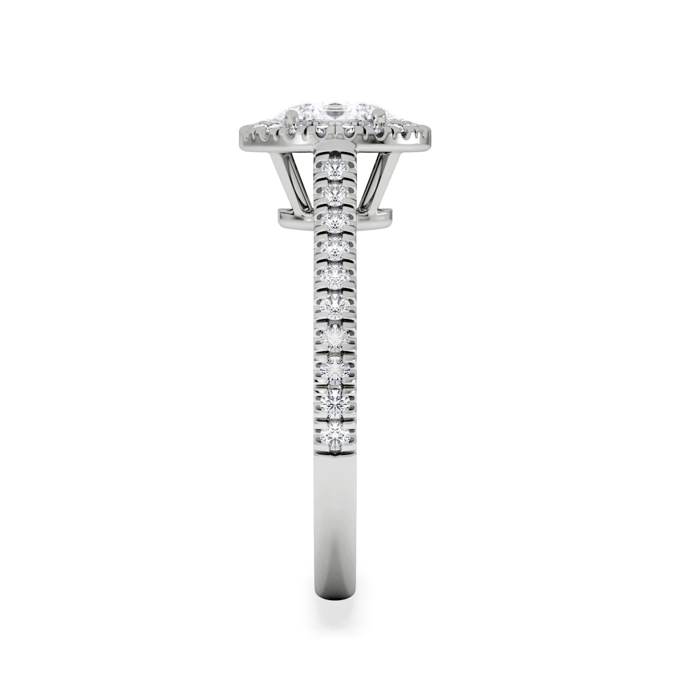 Georgina GIA Oval Diamond Halo Engagement Ring Platinum 1.30ct G/Vs2