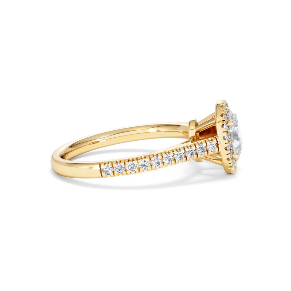 Georgina GIA Oval Diamond Halo Engagement Ring 18K Gold 1.30ct G/Vs2