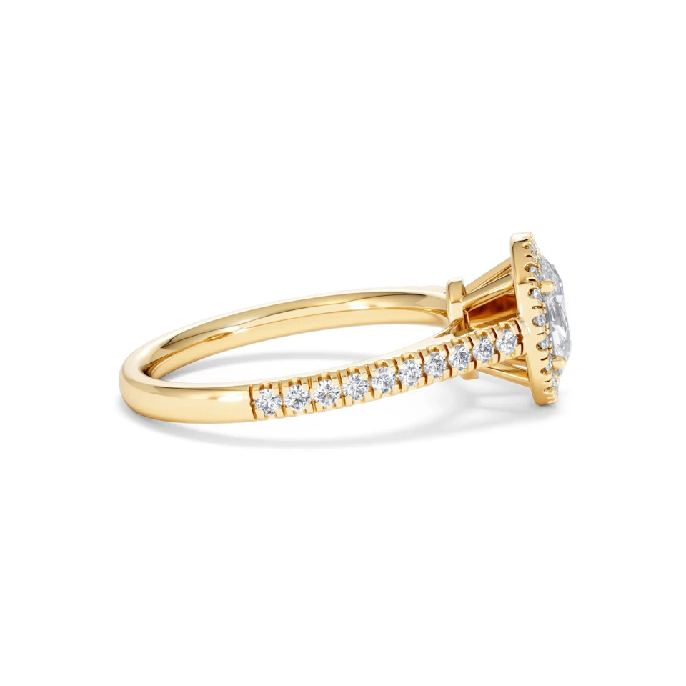Georgina GIA Oval Diamond Halo Engagement Ring 18K Gold 1.30ct G/Vs2