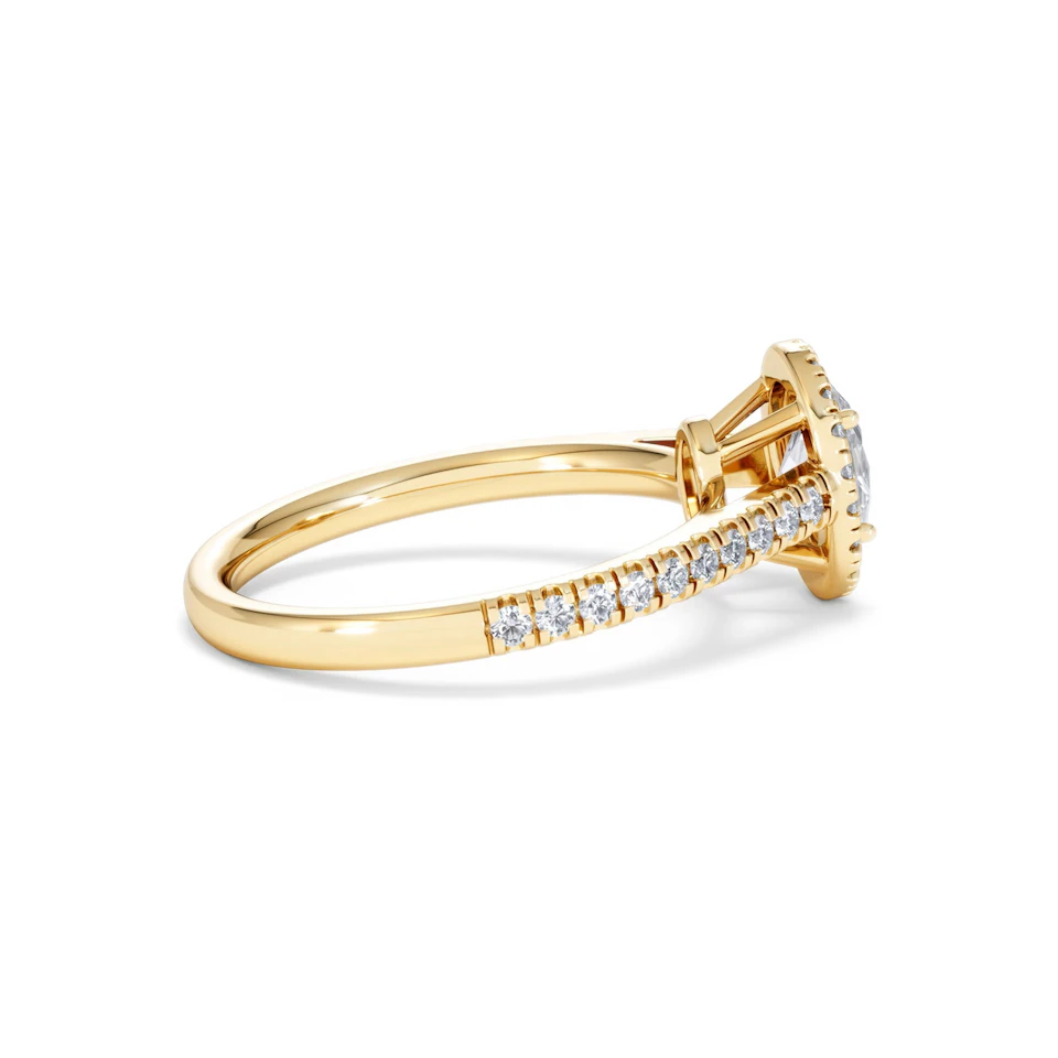 Georgina GIA Oval Diamond Halo Engagement Ring 18K Gold 1.30ct G/Vs2