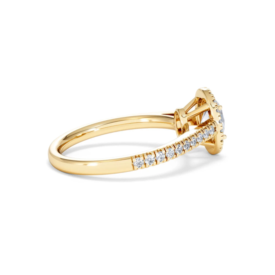 Georgina GIA Oval Diamond Halo Engagement Ring 18K Gold 1.30ct G/Vs2