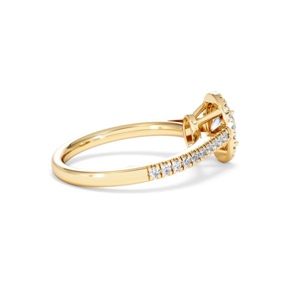 Georgina GIA Oval Diamond Halo Engagement Ring 18K Gold 1.30ct G/Vs2