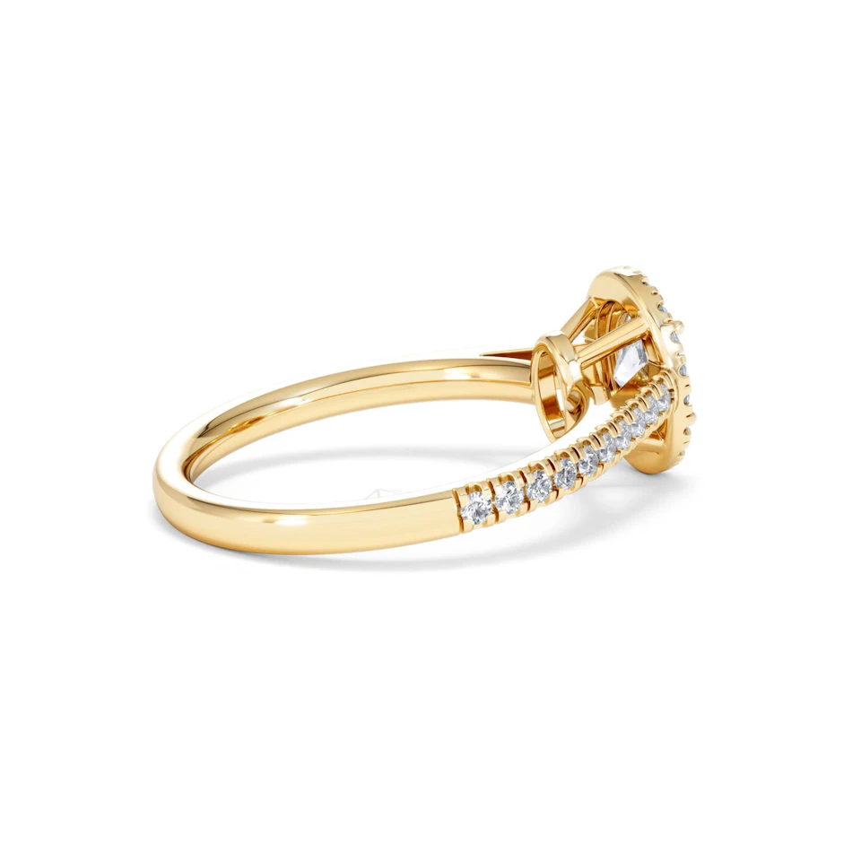 Georgina GIA Oval Diamond Halo Engagement Ring 18K Gold 1.30ct G/Vs2
