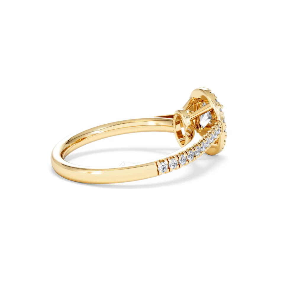 Georgina GIA Oval Diamond Halo Engagement Ring 18K Gold 1.30ct G/Vs2