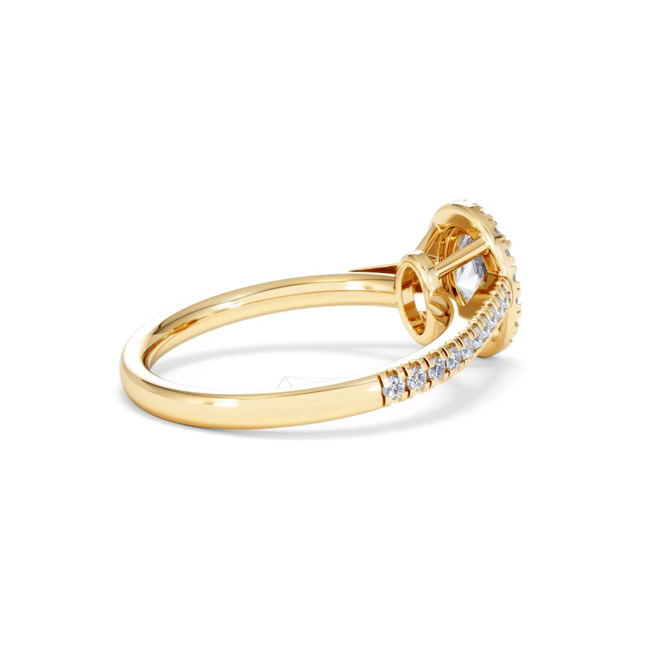Georgina GIA Oval Diamond Halo Engagement Ring 18K Gold 1.30ct G/Vs2