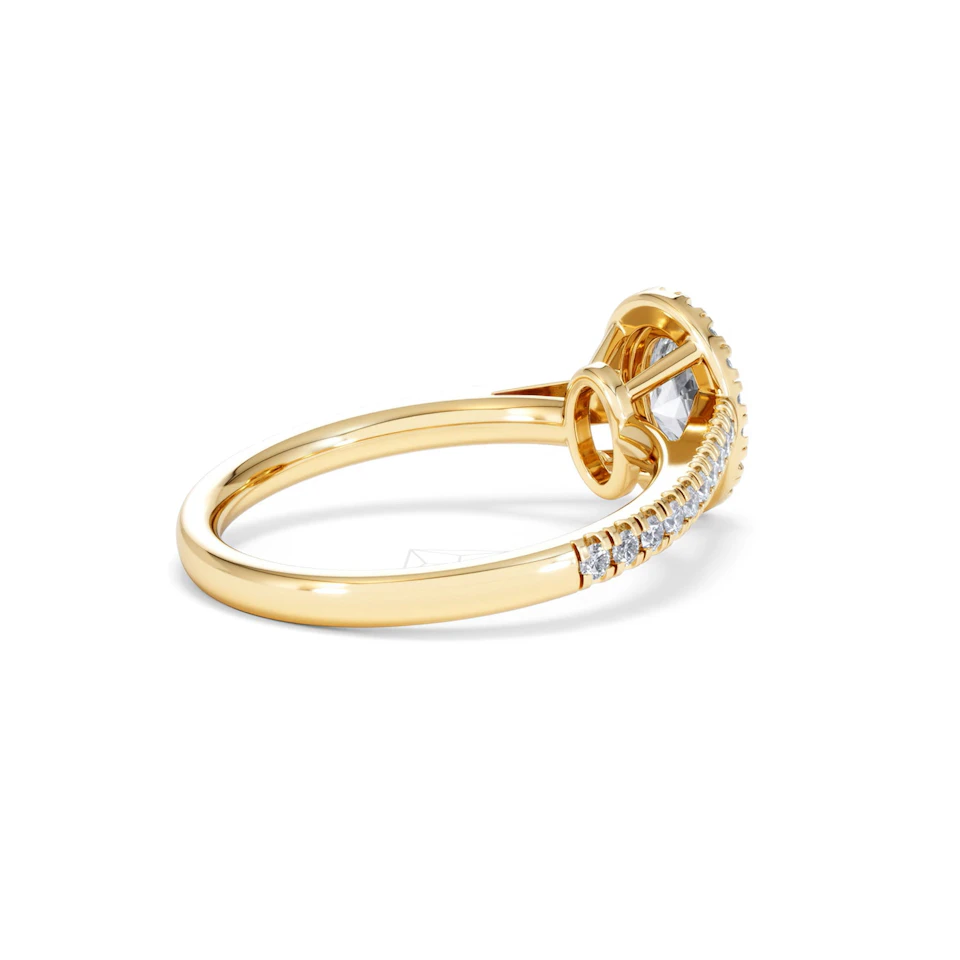 Georgina GIA Oval Diamond Halo Engagement Ring 18K Gold 1.30ct G/Vs2
