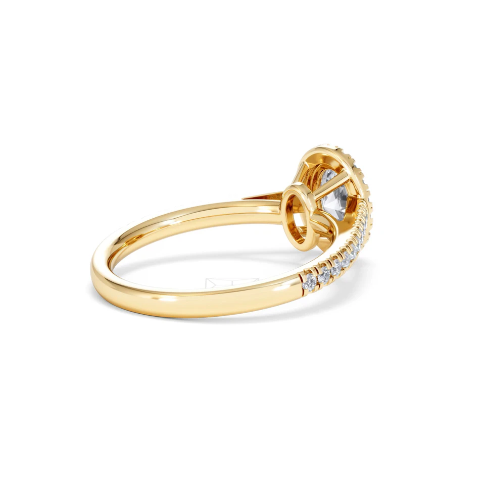 Georgina GIA Oval Diamond Halo Engagement Ring 18K Gold 1.30ct G/Vs2