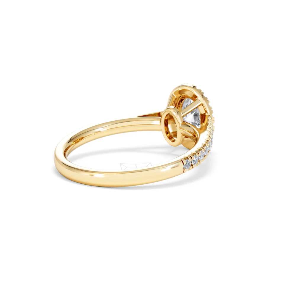 Georgina GIA Oval Diamond Halo Engagement Ring 18K Gold 1.30ct G/Vs2