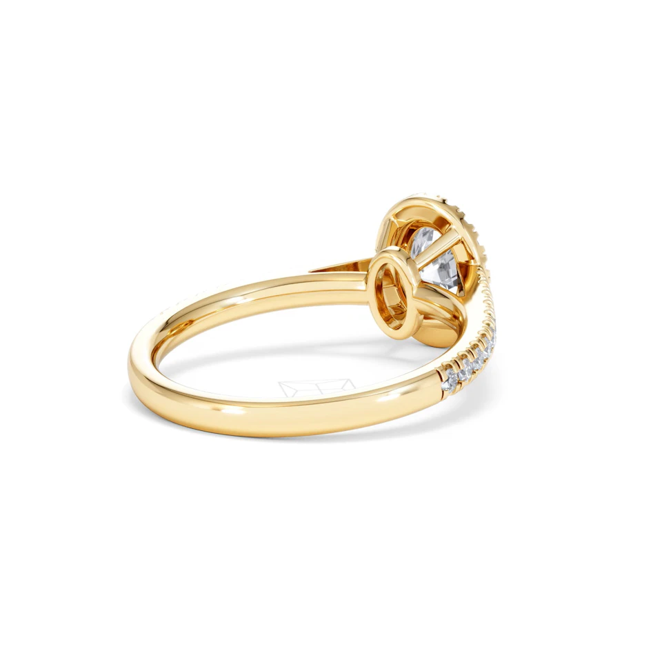 Georgina GIA Oval Diamond Halo Engagement Ring 18K Gold 1.30ct G/Vs2