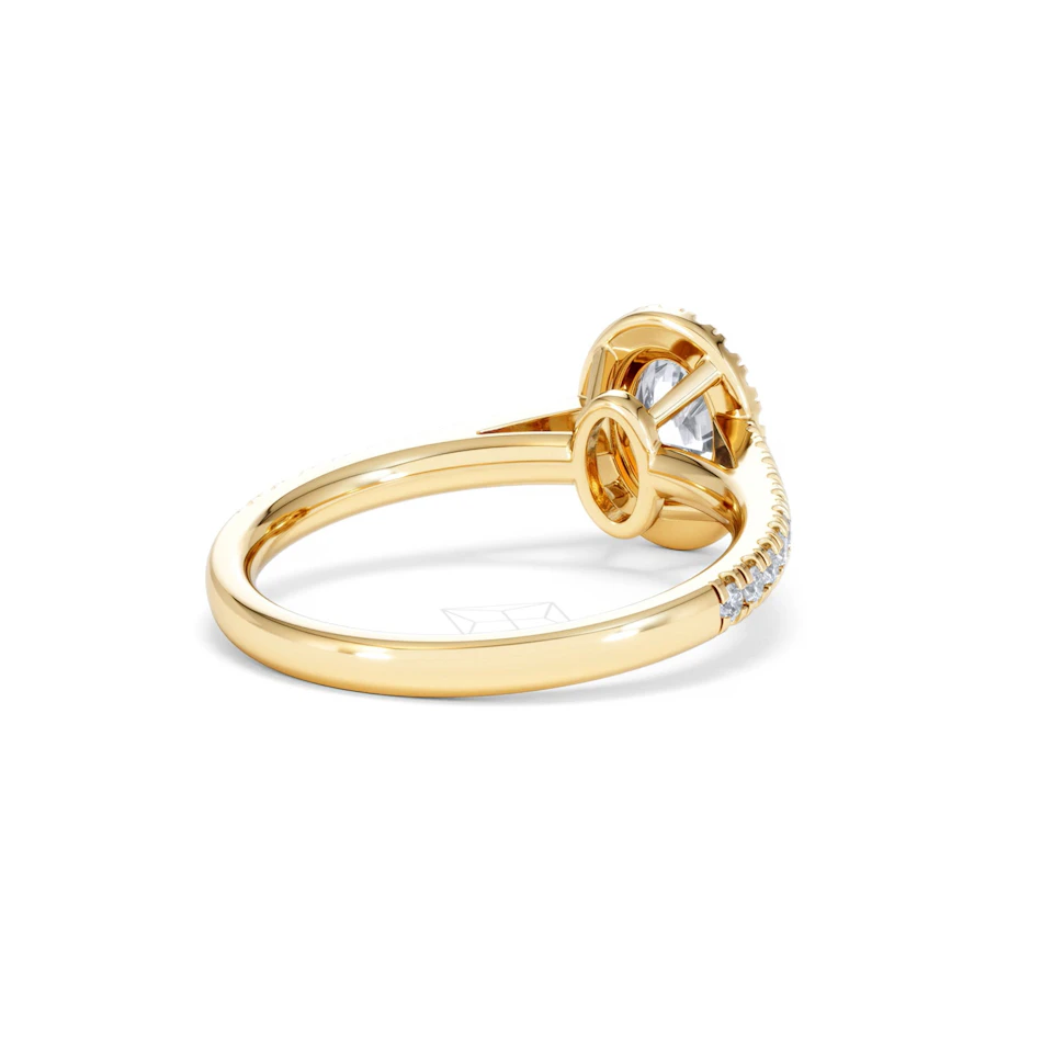 Georgina GIA Oval Diamond Halo Engagement Ring 18K Gold 1.30ct G/Vs2