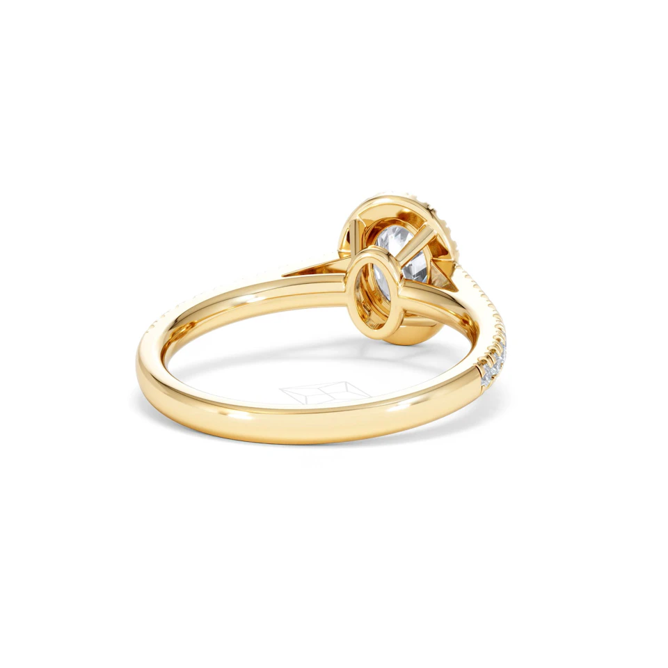 Georgina GIA Oval Diamond Halo Engagement Ring 18K Gold 1.30ct G/Vs2