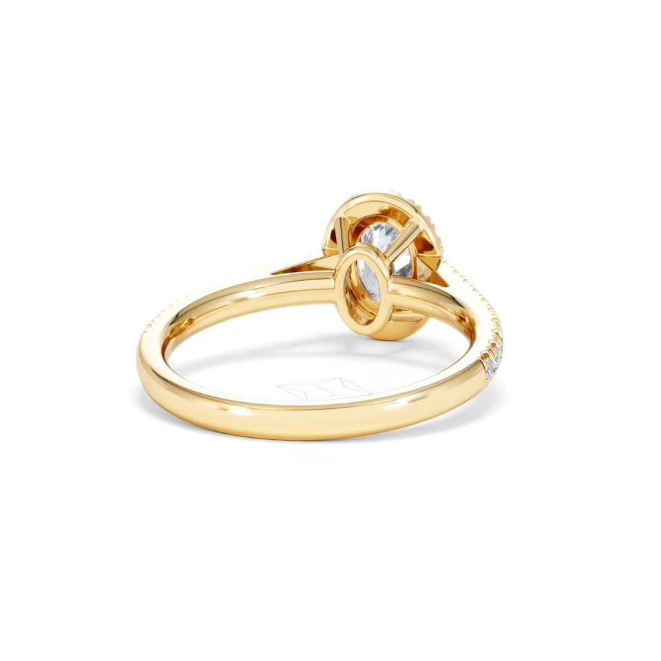 Georgina GIA Oval Diamond Halo Engagement Ring 18K Gold 1.30ct G/Vs2