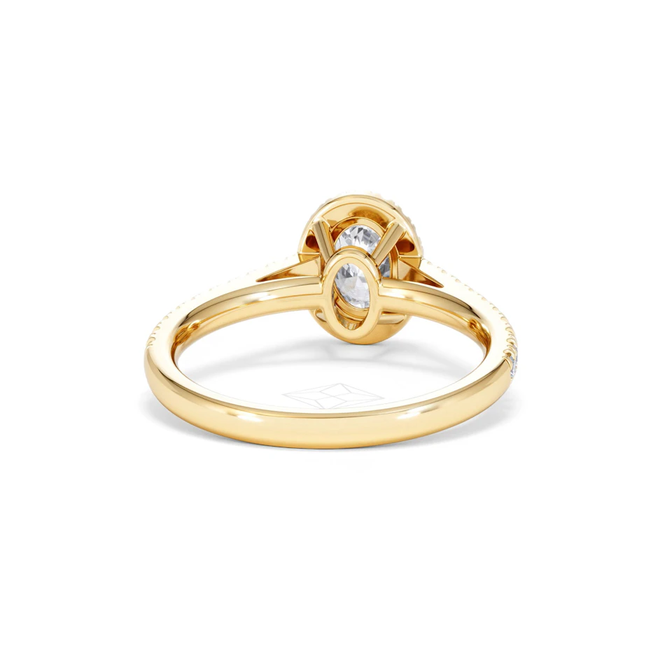 Georgina GIA Oval Diamond Halo Engagement Ring 18K Gold 1.30ct G/Vs2