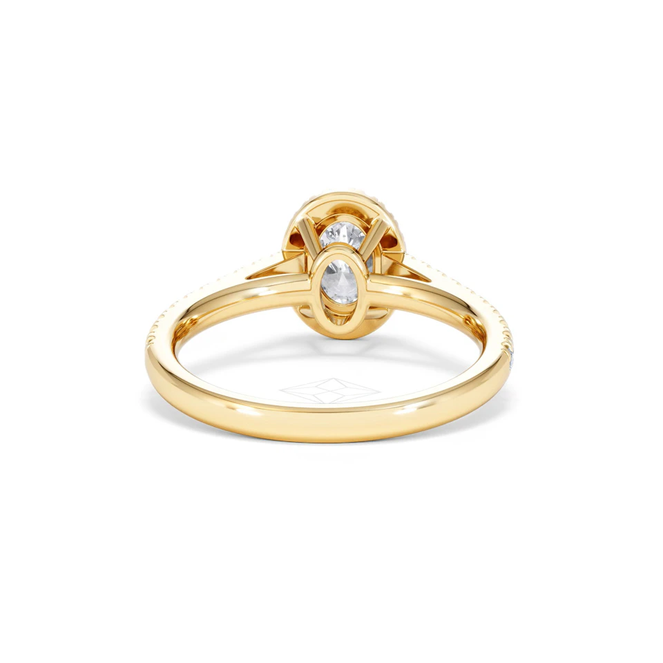 Georgina GIA Oval Diamond Halo Engagement Ring 18K Gold 1.30ct G/Vs2