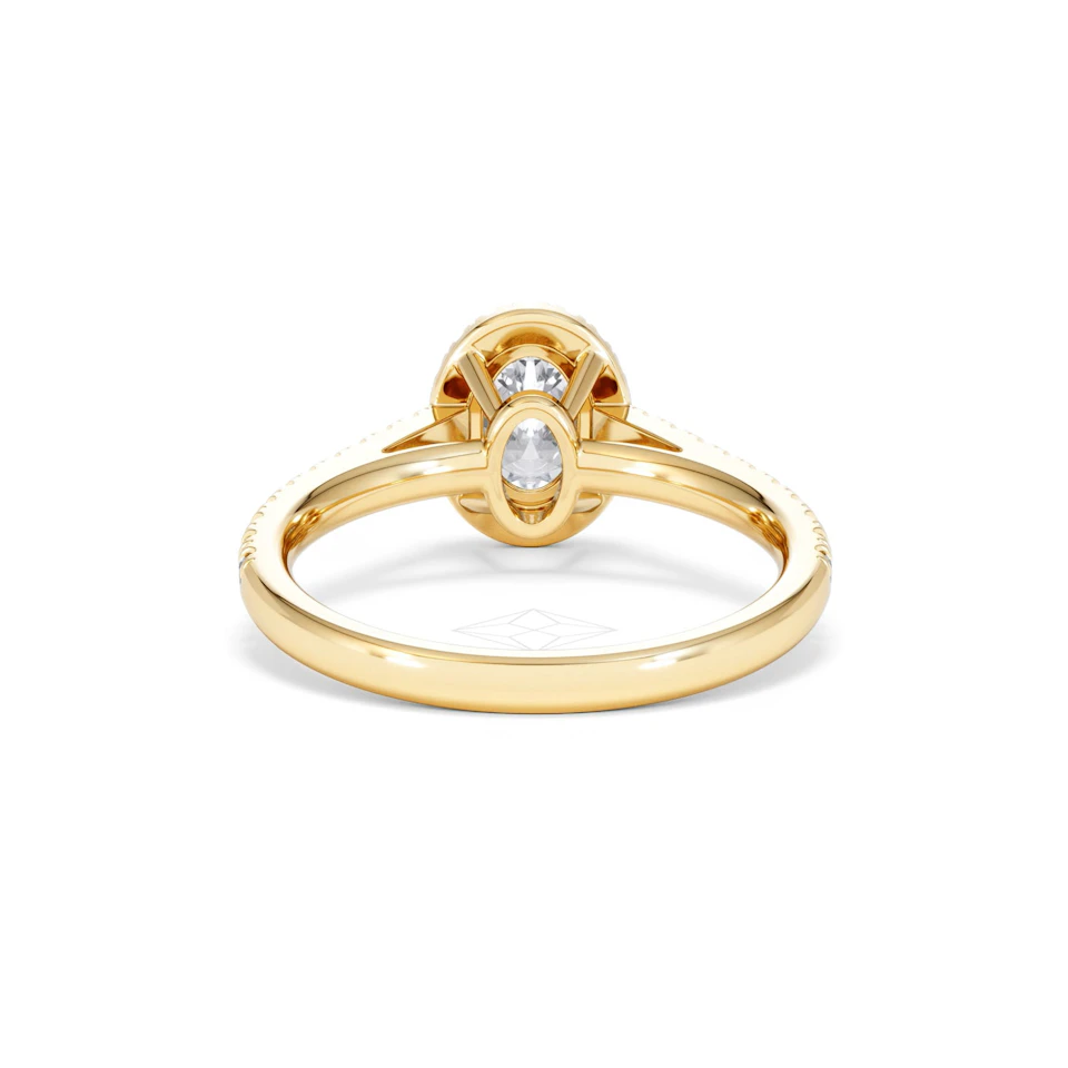 Georgina GIA Oval Diamond Halo Engagement Ring 18K Gold 1.30ct G/Vs2