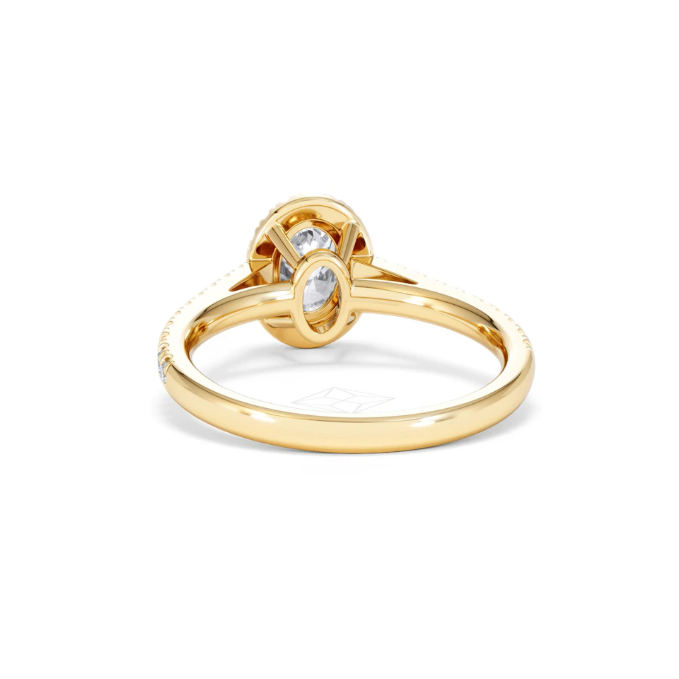 Georgina GIA Oval Diamond Halo Engagement Ring 18K Gold 1.30ct G/Vs2