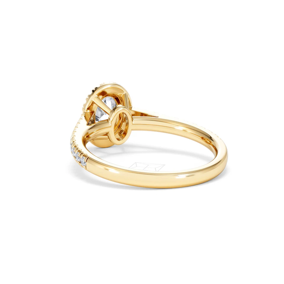 Georgina GIA Oval Diamond Halo Engagement Ring 18K Gold 1.30ct G/Vs2