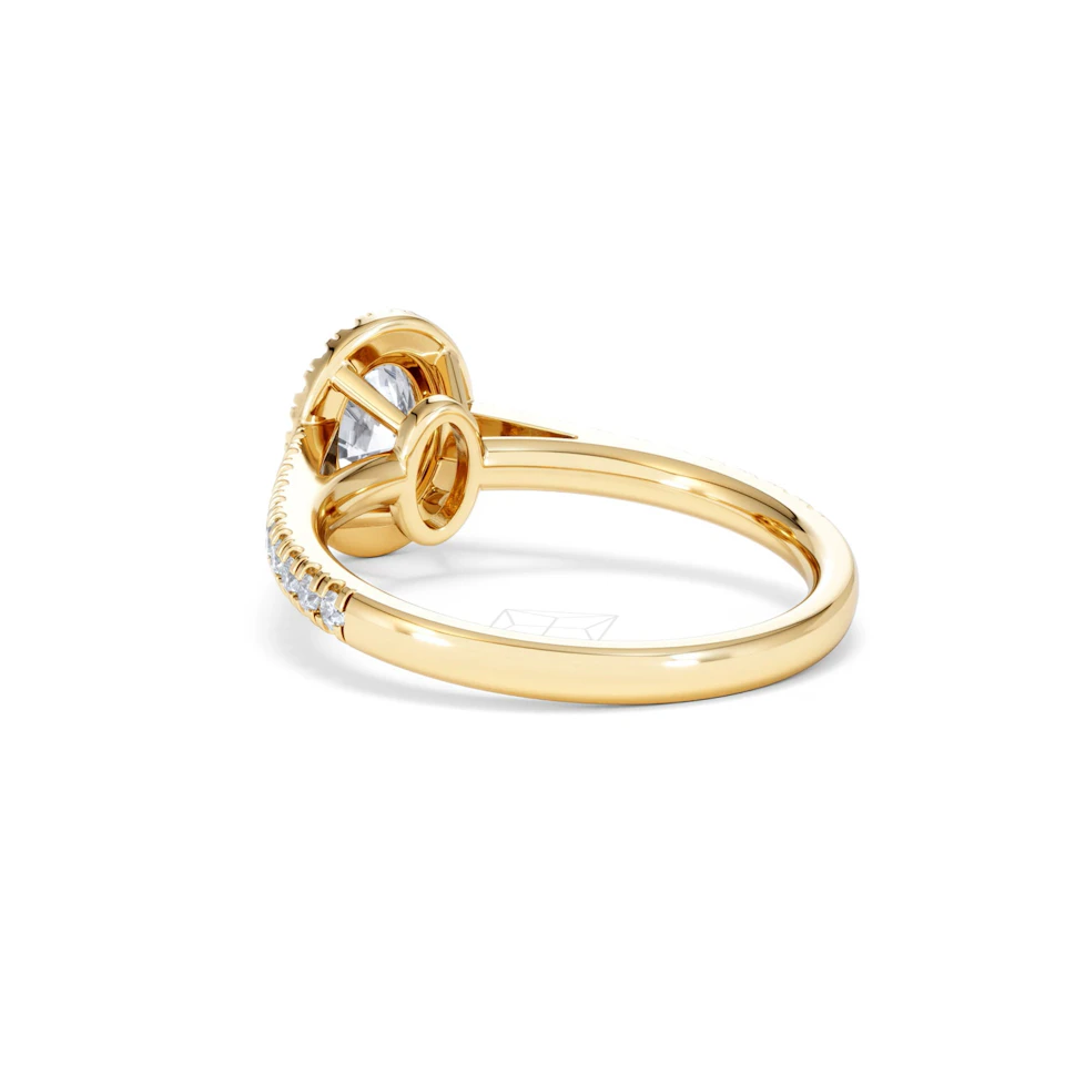 Georgina GIA Oval Diamond Halo Engagement Ring 18K Gold 1.30ct G/Vs2