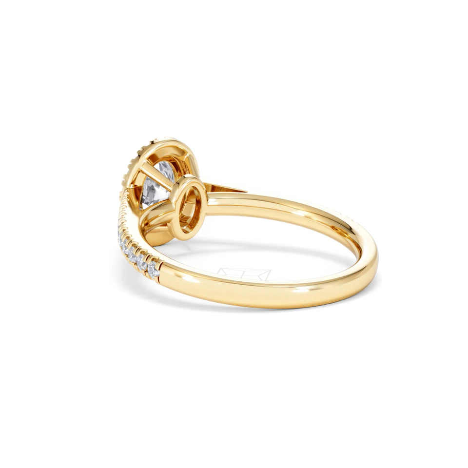 Georgina GIA Oval Diamond Halo Engagement Ring 18K Gold 1.30ct G/Vs2