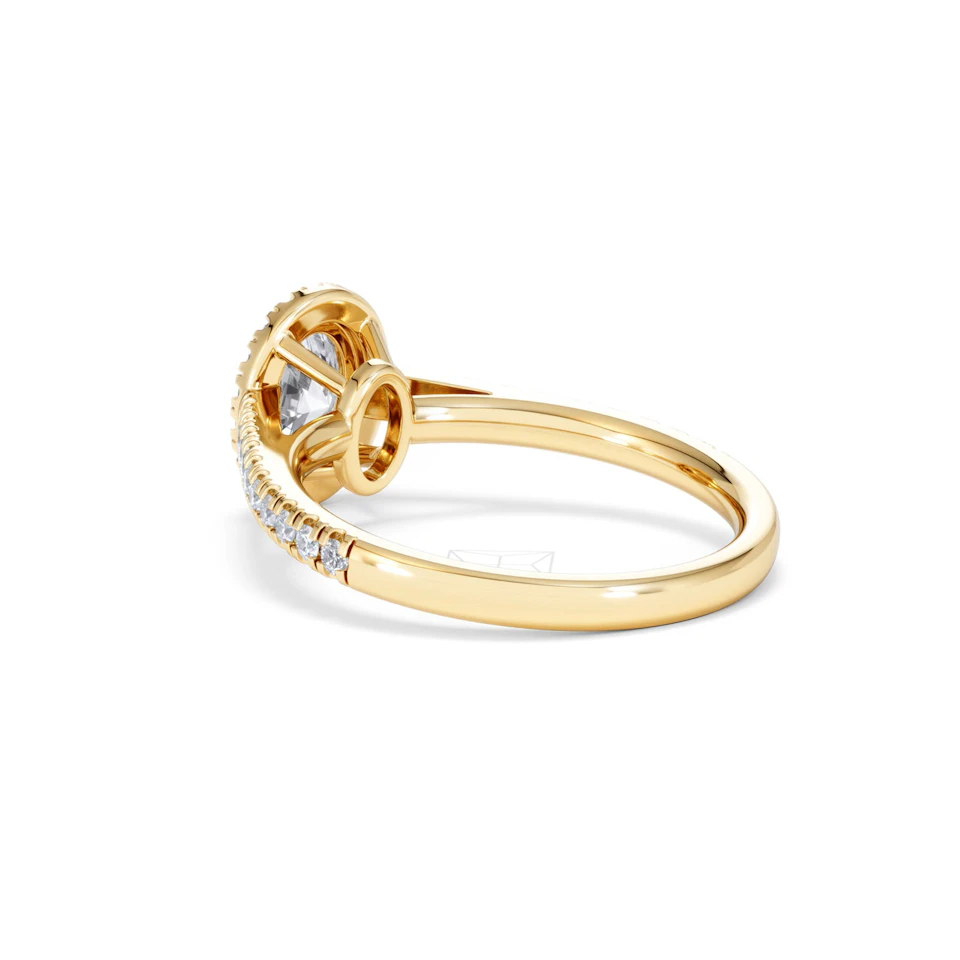 Georgina GIA Oval Diamond Halo Engagement Ring 18K Gold 1.30ct G/Vs2