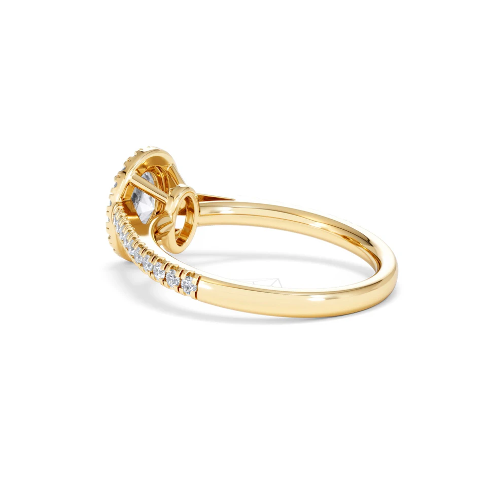 Georgina GIA Oval Diamond Halo Engagement Ring 18K Gold 1.30ct G/Vs2