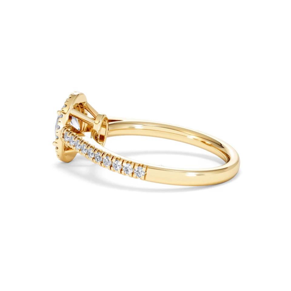 Georgina GIA Oval Diamond Halo Engagement Ring 18K Gold 1.30ct G/Vs2