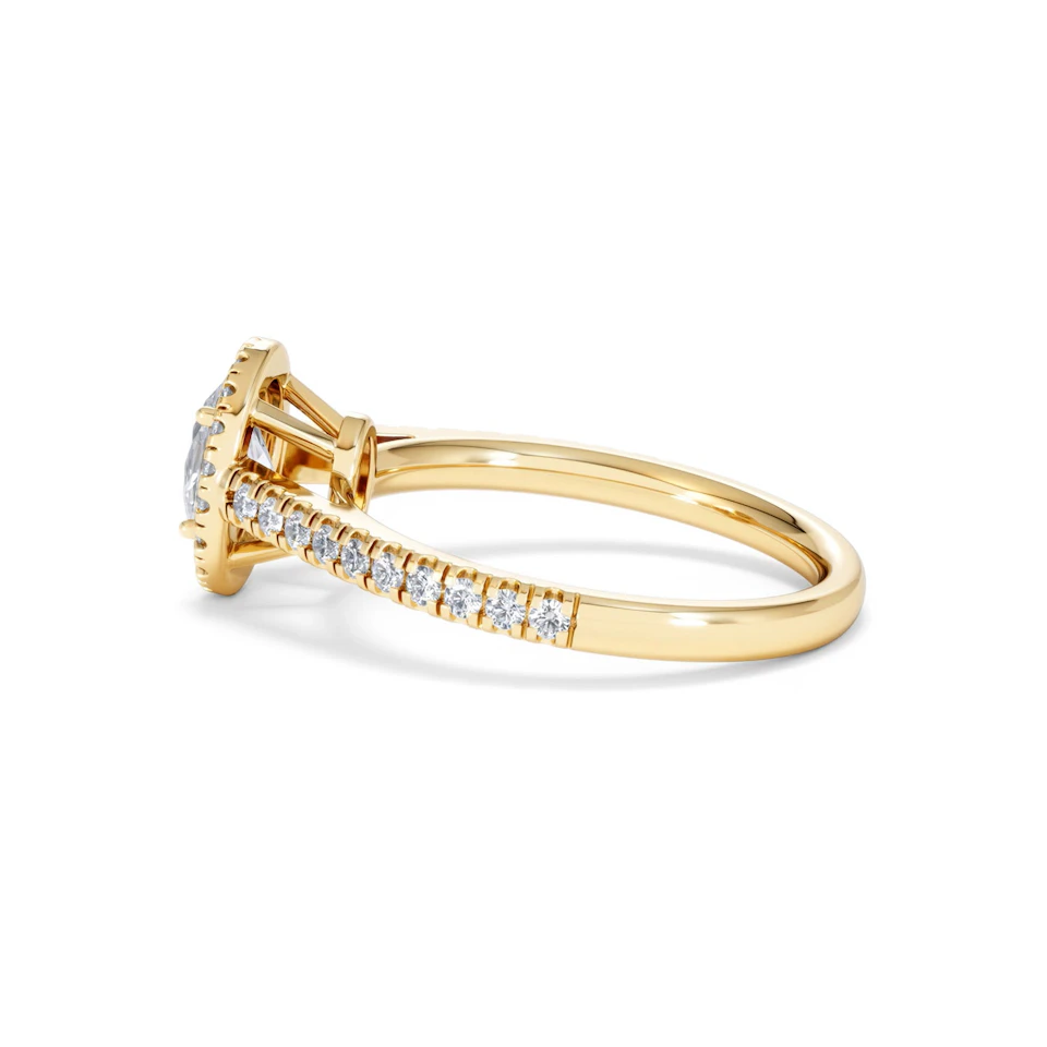Georgina GIA Oval Diamond Halo Engagement Ring 18K Gold 1.30ct G/Vs2