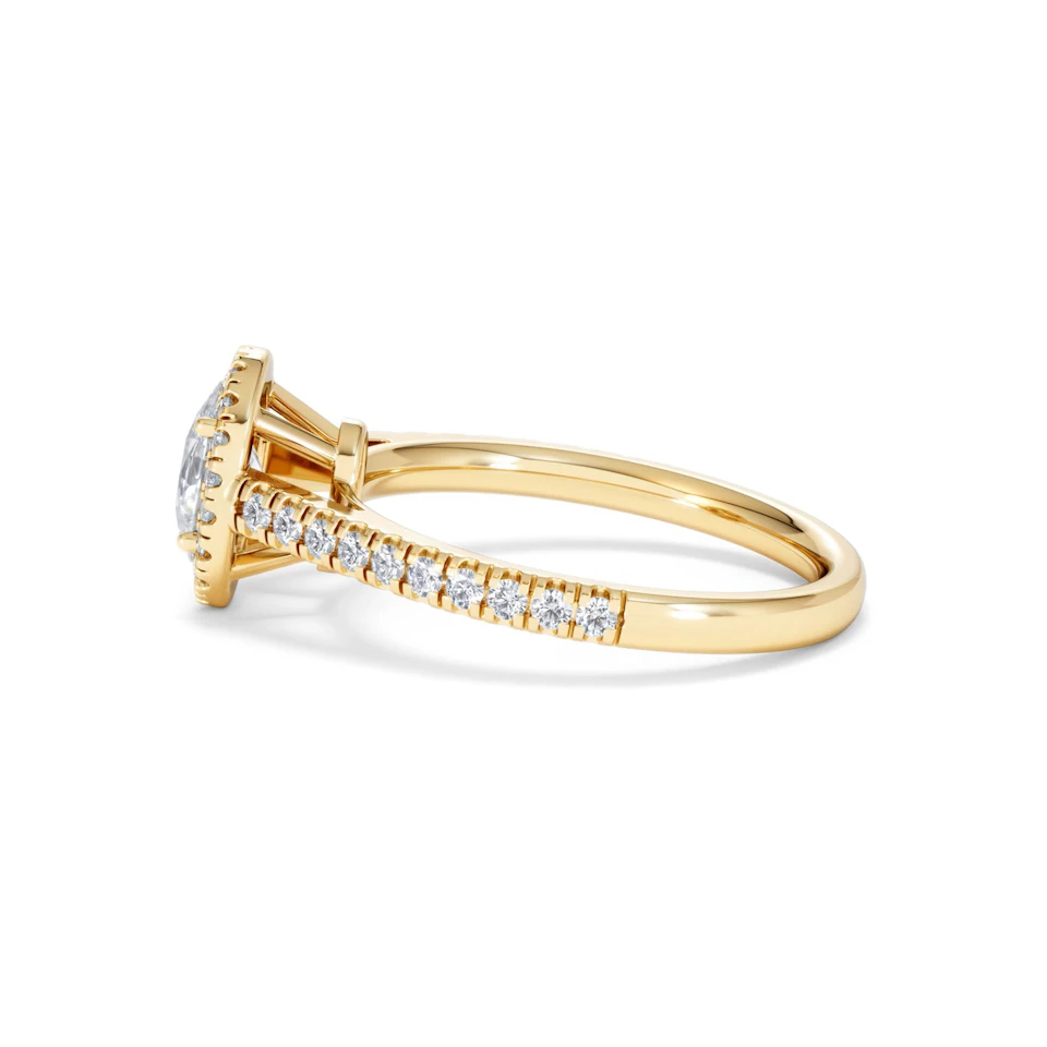 Georgina GIA Oval Diamond Halo Engagement Ring 18K Gold 1.30ct G/Vs2