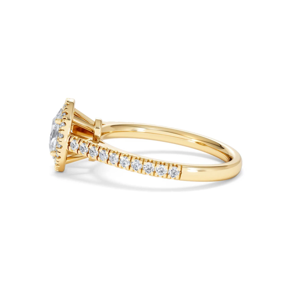 Georgina GIA Oval Diamond Halo Engagement Ring 18K Gold 1.30ct G/Vs2