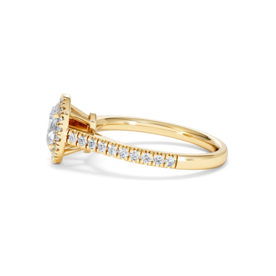 Georgina GIA Oval Diamond Halo Engagement Ring 18K Gold 1.30ct G/Vs2