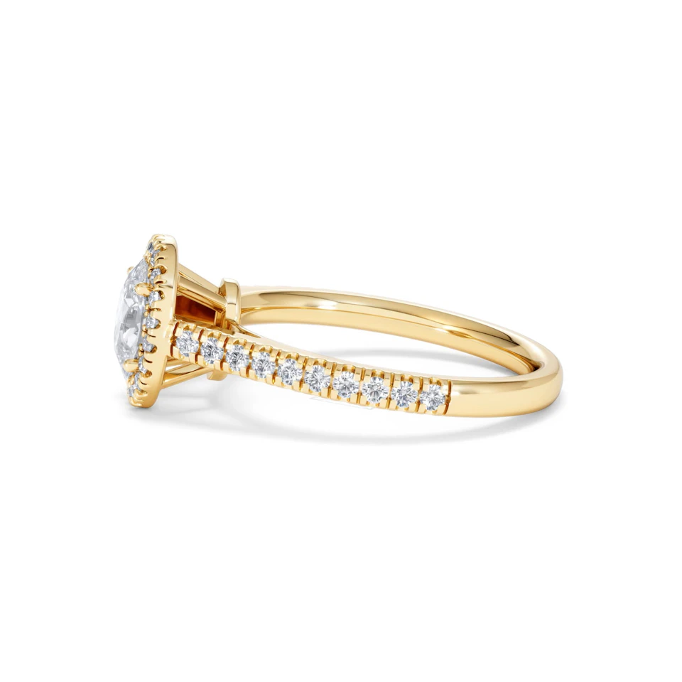 Georgina GIA Oval Diamond Halo Engagement Ring 18K Gold 1.30ct G/Vs2