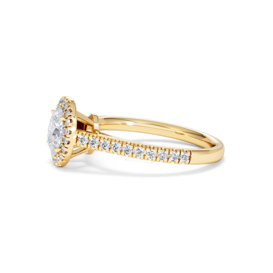 Georgina GIA Oval Diamond Halo Engagement Ring 18K Gold 1.30ct G/Vs2