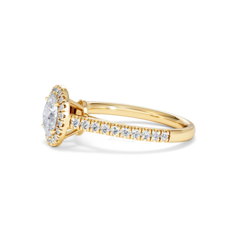 Georgina GIA Oval Diamond Halo Engagement Ring 18K Gold 1.30ct G/Vs2