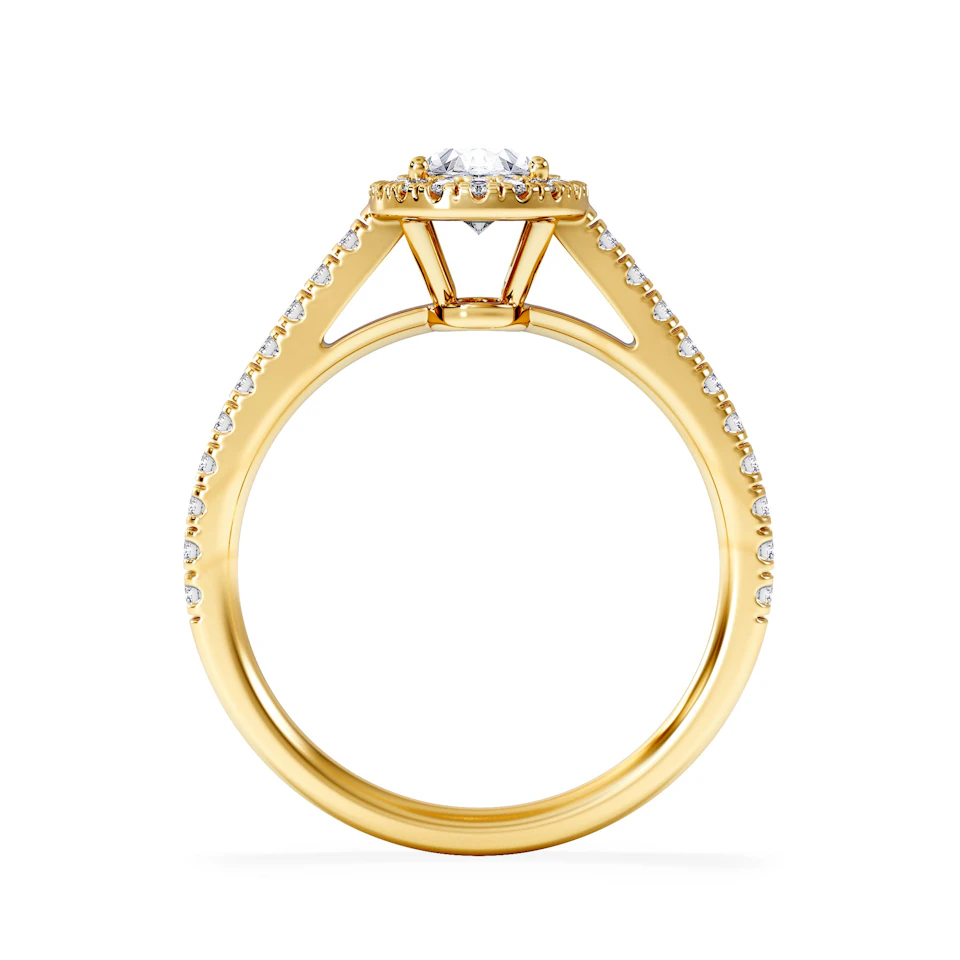 Georgina GIA Oval Diamond Halo Engagement Ring 18K Gold 1.30ct G/Vs2